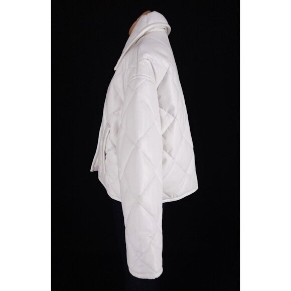 Stand Studio Faux-Leather Jacinda Puffy Jacket Size 34 US 2 XS Womens White $430 - Picture 4 of 15